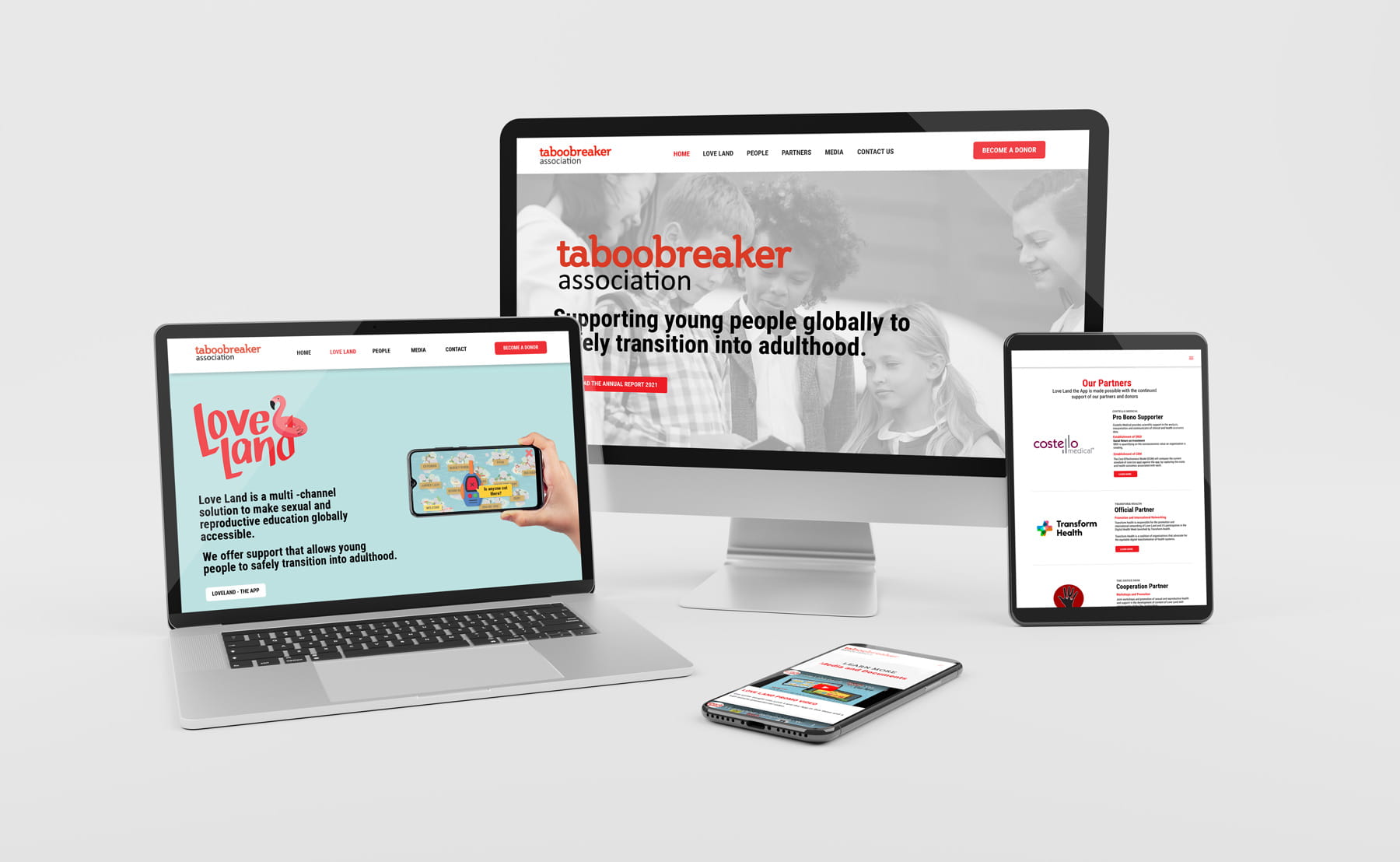 Screenshot of the Taboobreaker website